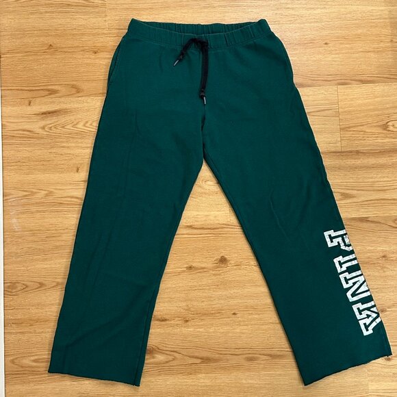 Victorias Secret PINK Boyfriend Sweatpants Hunter Green Size Small - Picture 1 of 7